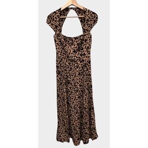 REFORMATION Elton Abstract Animal Print Cutout Midi Dress Size 2